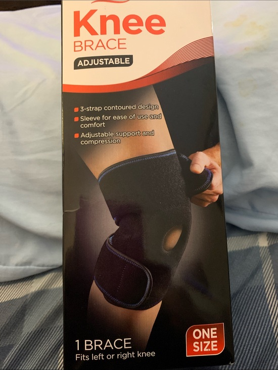 Equate Other - Adjustable Black Knee Support Brace – One Size